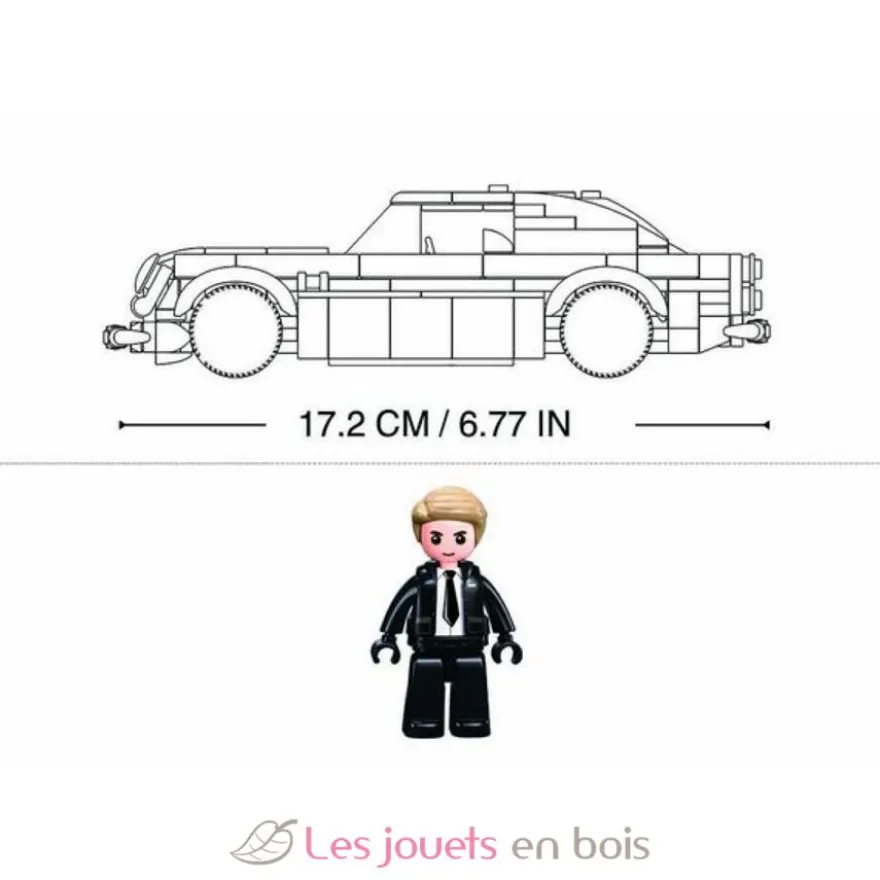 Sluban Model Bricks - Voiture agent secret grise