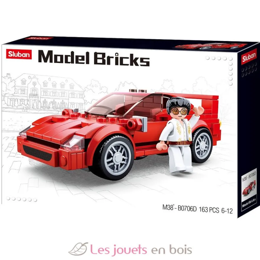 Sluban Model Bricks - Voiture de sport italienne rouge