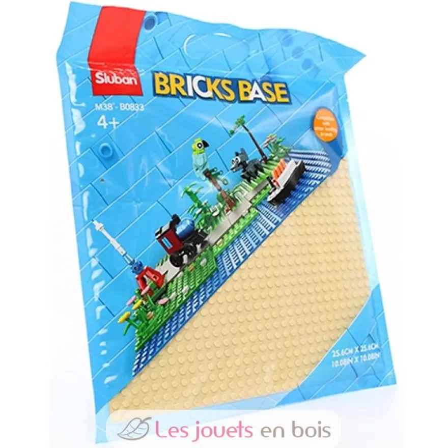 Sluban - Plaque de base briques de jeux couleur sable