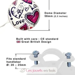Sonnette Vélo Love - Kiddimoto