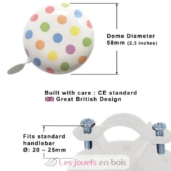 Sonnette Vélo Pastel Dotty - Kiddimoto