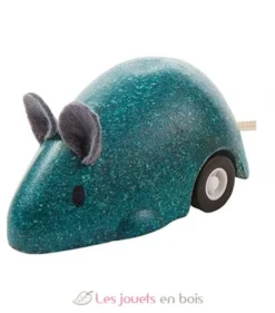 Souris à rétro-friction bleue - Plan Toys
