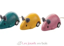 Souris à rétro-friction jaune - Plan Toys