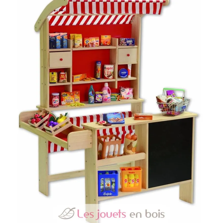Stand de marché en bois avec accessoires - Dès 3 ans - Tanner