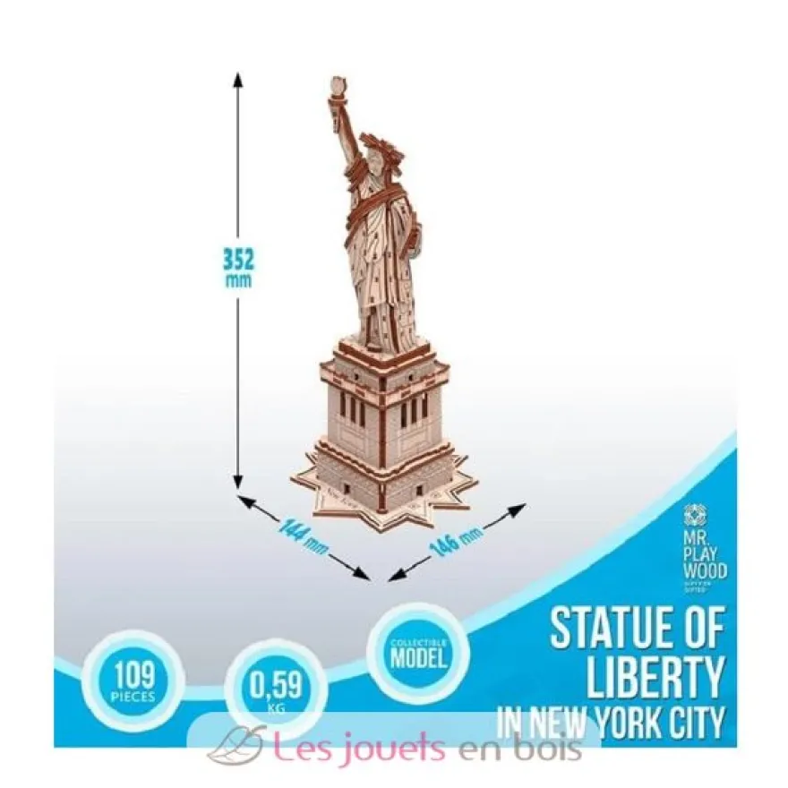 Statue de la liberté - Puzzle 3D en bois - Mr. Playwood