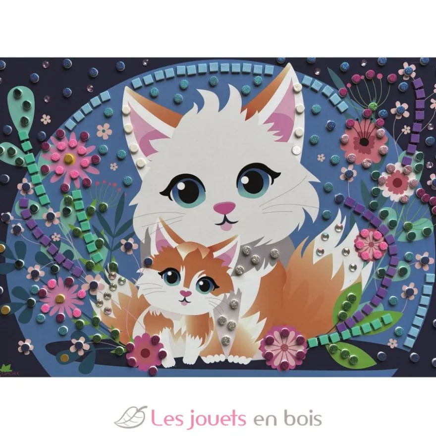 Stick'N Fun - 5 Maxi mosaïques Animaux mignons - Dès 5 ans - Sycomore