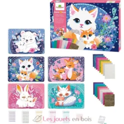Stick'N Fun - 5 Maxi mosaïques Animaux mignons - Dès 5 ans - Sycomore