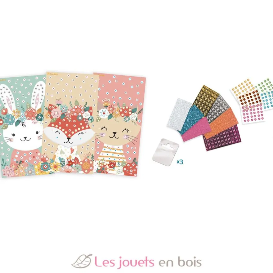 Stick'N Fun - Mini mosaïques Animaux doux - Dès 5 ans - Sycomore