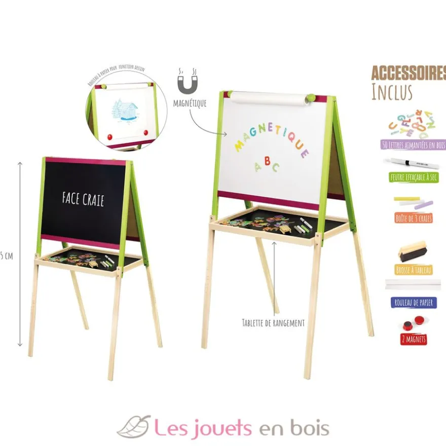 Tableau créatif en bois avec fonction dessin - Jeujura