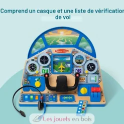 Tableau de bord interactif Pilote d'avion - Bois et plastique - Melissa and Doug
