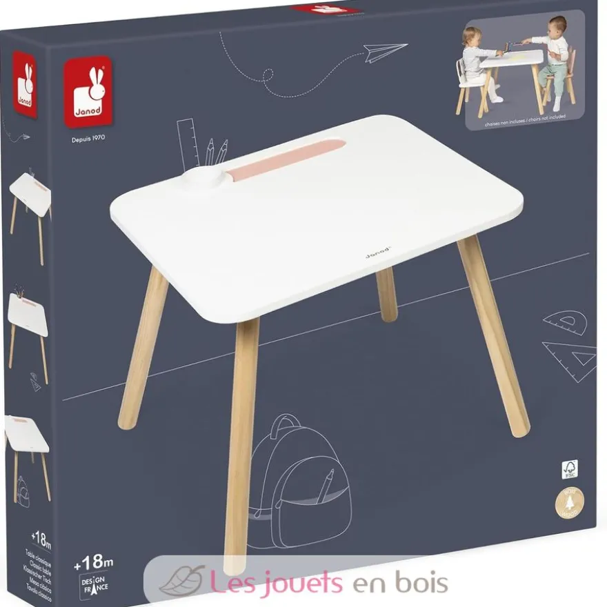 Table classique en bois blanche - Janod
