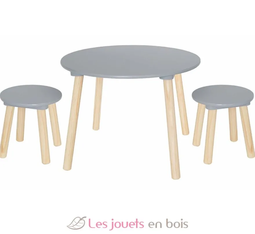 Table et tabourets gris JaBaDaBaDo