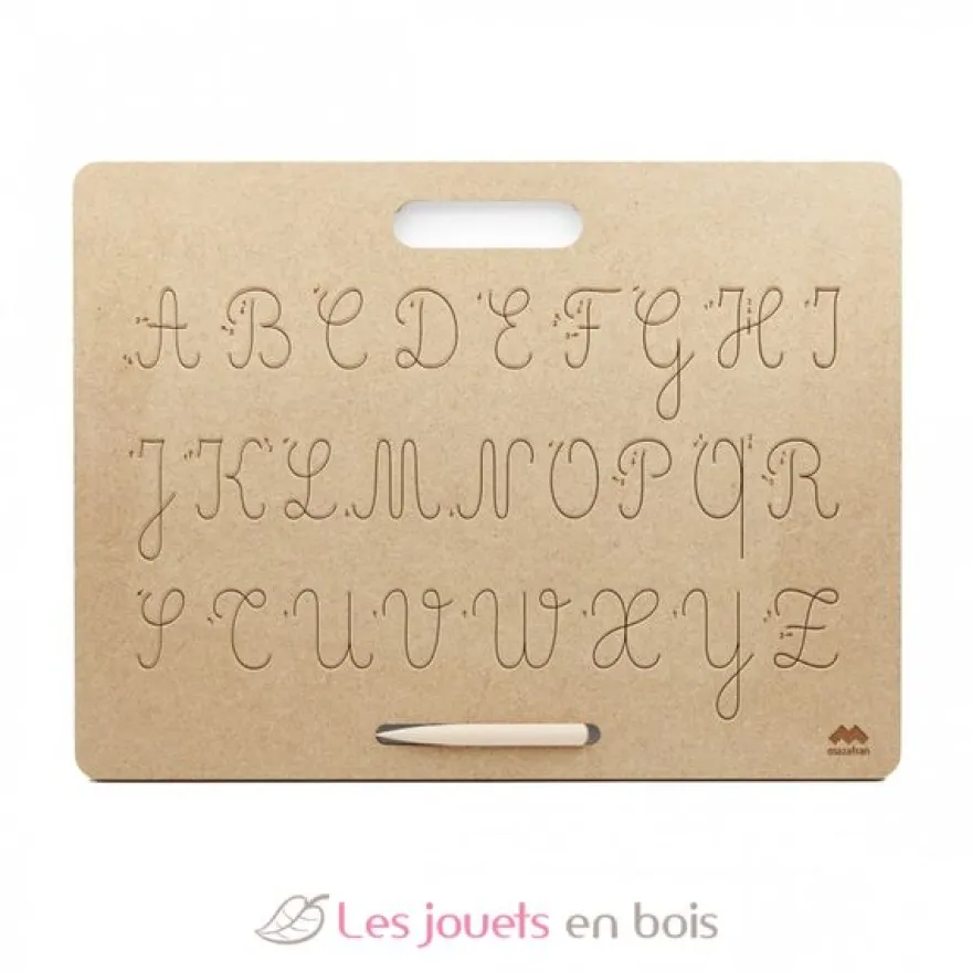 Tablette écriture majuscules cursives Montessori - Mazafran