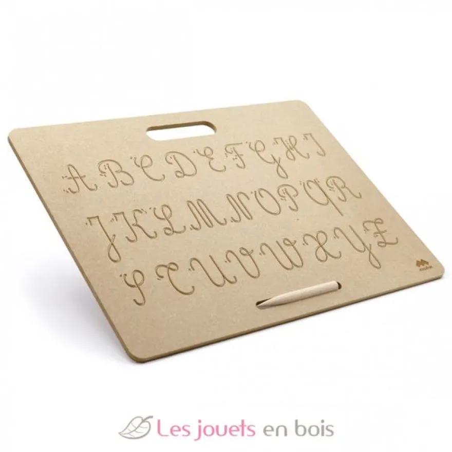 Tablette écriture majuscules cursives Montessori - Mazafran