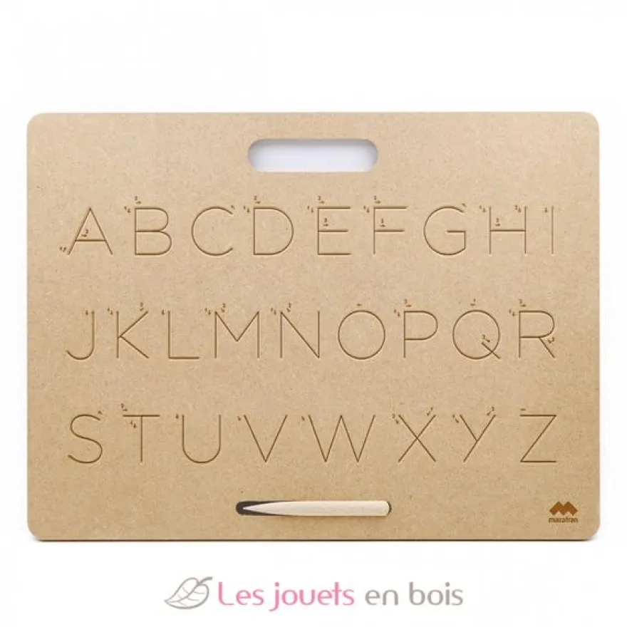 Tablette écriture majuscules scripts Montessori - Mazafran