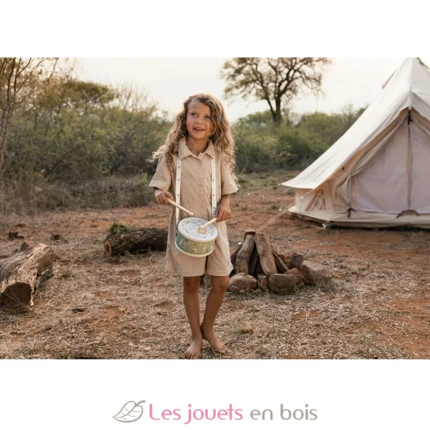 Tambour en bois Safari Friends - Little Dutch