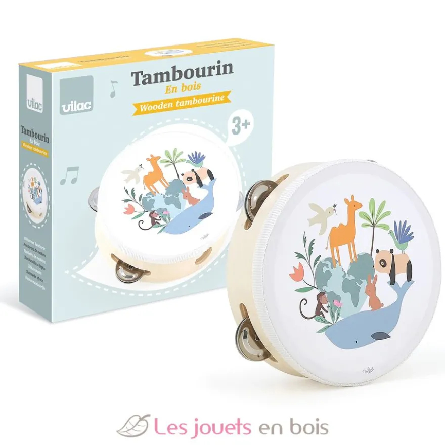 Tambourin animaux du monde Sarah Betz - Vilac