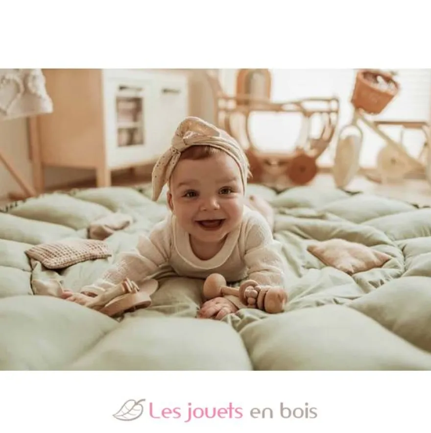 Tapis de jeu bébé coton bio Bloom Meadow Green - Play and Go