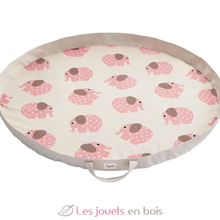 Tapis de jeu éléphant rose - 3 Sprouts