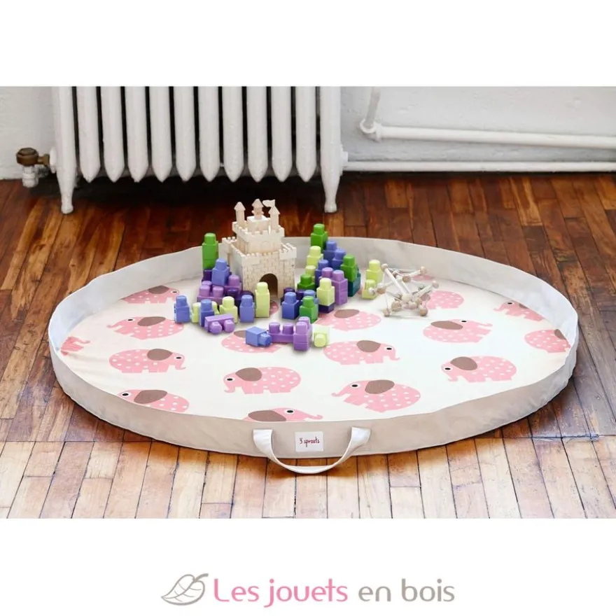 Tapis de jeu éléphant rose - 3 Sprouts