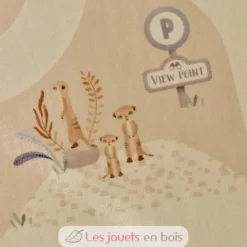 Tapis de jeu pour voiture Safari Friends beige - Little Dutch