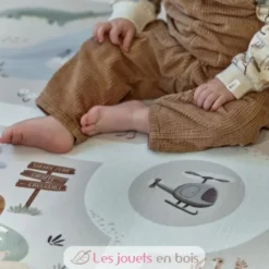 Tapis de jeu pour voiture Safari Friends beige - Little Dutch