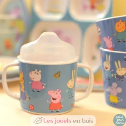 Tasse deux anses avec bec amovible Elmer bleu - Petit Jour