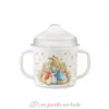 Tasse deux anses avec bec amovible Pierre Lapin blanc - Petit Jour