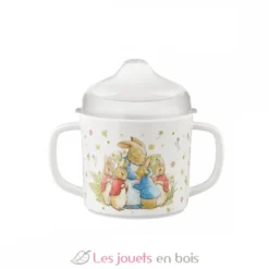 Tasse deux anses avec bec amovible Pierre Lapin blanc - Petit Jour