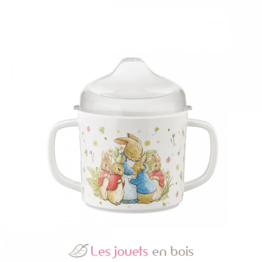 Tasse deux anses avec bec amovible Pierre Lapin blanc - Petit Jour
