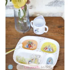 Tasse deux anses avec bec amovible Pierre Lapin blanc - Petit Jour