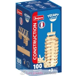 Tecap Classic 100 pièces - Planchettes de construction en bois - Jeujura
