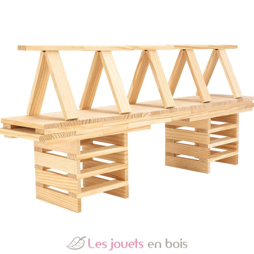 Tecap Classic 100 pièces - Planchettes de construction en bois - Jeujura