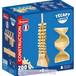 Tecap Classic 200 pièces - Planchettes de construction en bois - Jeujura