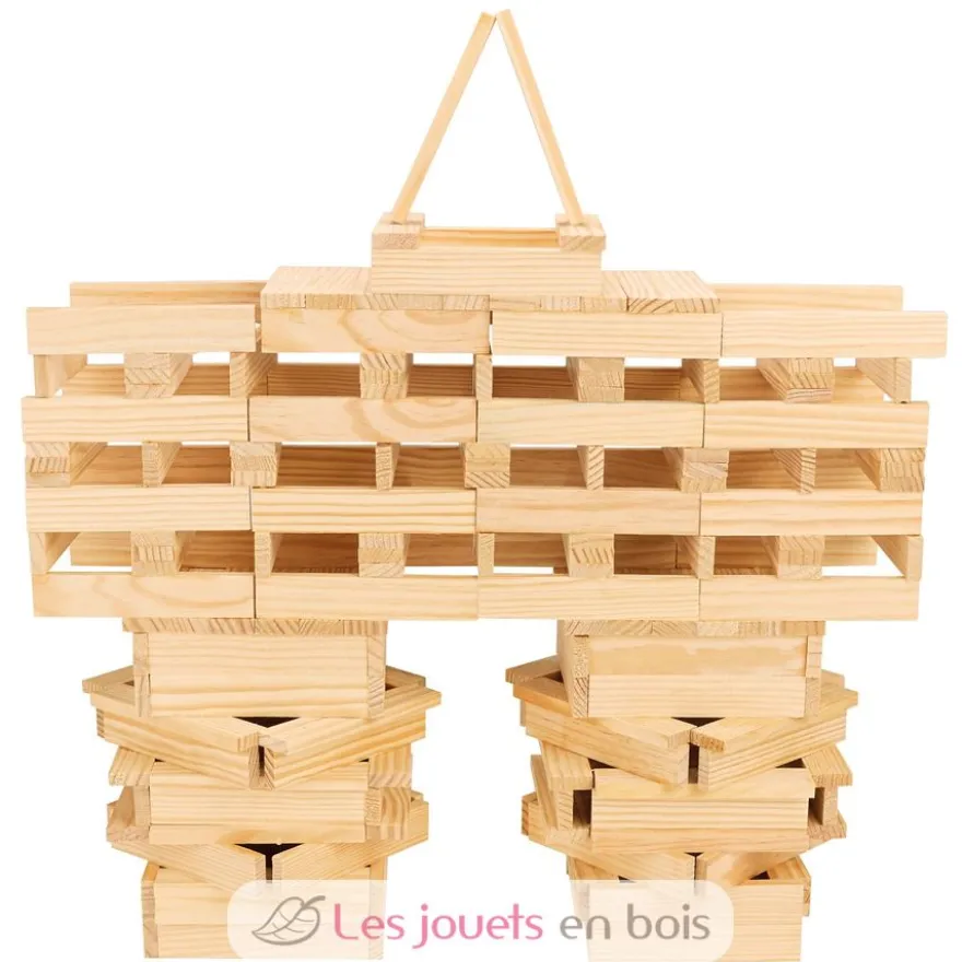 Tecap Classic 200 pièces - Planchettes de construction en bois - Jeujura
