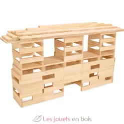 Tecap Classic 300 pièces - Planchettes de construction en bois - Jeujura