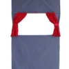 Théâtre de porte en tissu gris avec rideaux rouges - Mù