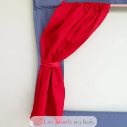 Théâtre de porte en tissu gris avec rideaux rouges - Mù