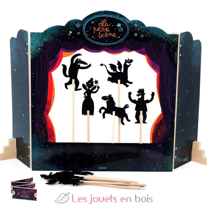Théâtre des ombres - La petite scène - Bois et feutrine - Vilac