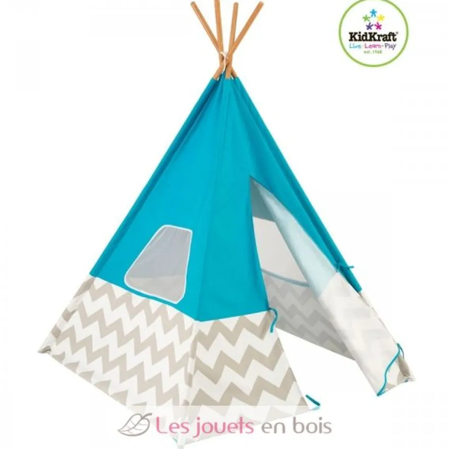 Tipi – turquoise à chevron gris et blanc - Kidkraft