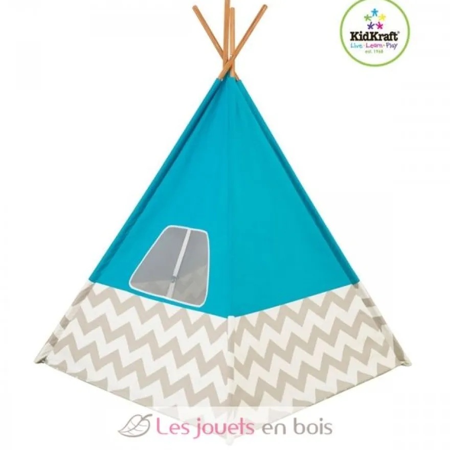 Tipi – turquoise à chevron gris et blanc - Kidkraft