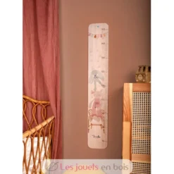 Toise en bois Souris rose - Fabrication française - Maïlou Tradition