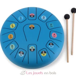 Tongue Drum en métal 13 notes bleu - Vilac