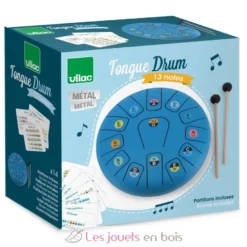 Tongue Drum en métal 13 notes bleu - Vilac