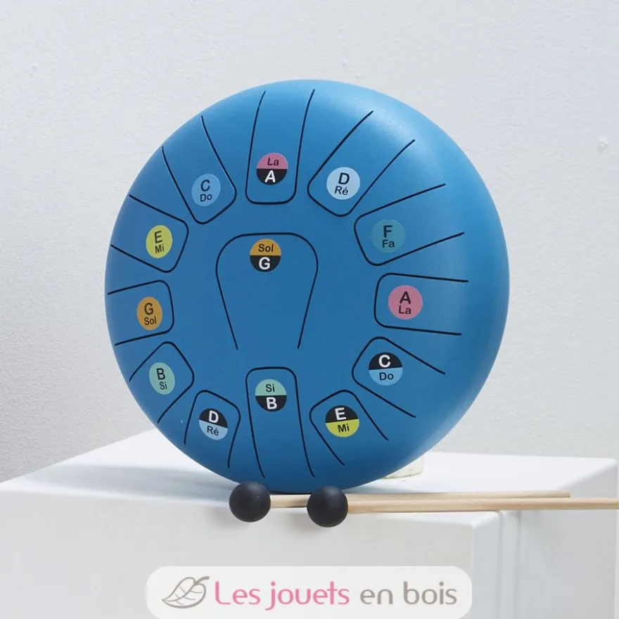 Tongue Drum en métal 13 notes bleu - Vilac
