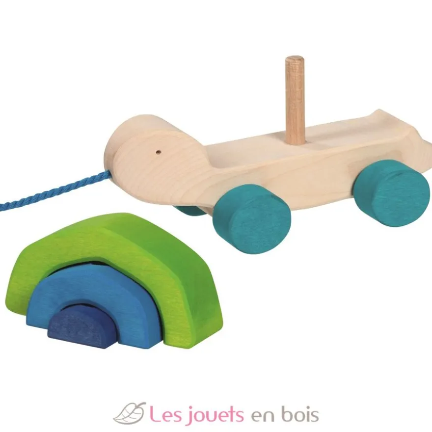 Tortuga tortue en bois à tirer - Goki