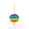 Toupie en bois Lolly Arc-en-ciel 48 mm - Mader