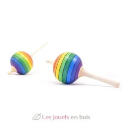 Toupie en bois Lolly Arc-en-ciel 48 mm - Mader