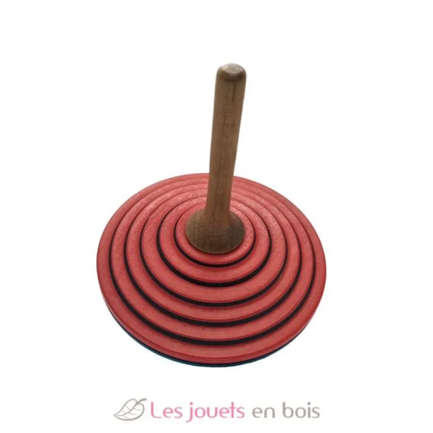 Toupie en bois Tukan rouge turquoise 75 mm - Mader