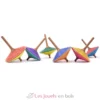 Toupie en bois Tukan rouge vert clair 75 mm - Mader